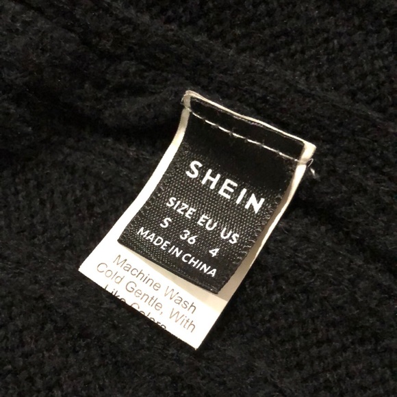 NWOT! - SHEIN Open Placket Long Cable Knit Cardi w/Hood & Tie Front - Picture 2 of 6